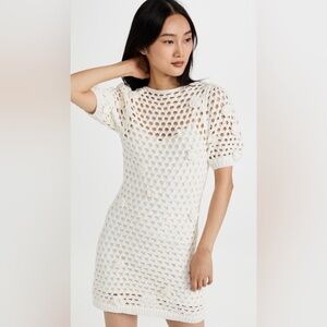 Something Navy Crochet-Knit Mini Dress